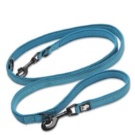 Pet Dog Multi-functional Hand Holding Rope Double-headed Outdoor Chain Crossbody Polyester Reflective (Option: Lake Blue-M)