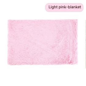 Pet Blanket Dog Bed Cat Winter Thermal Blanket (Option: Light Pink Blanket-M)