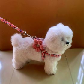 Adjustable Pet Chest Strap Traction Rope (Option: Rhinestone Pink-M)