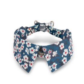 Fashion Personality Dog Collar Bow Tie (Option: Floral Blue-S)