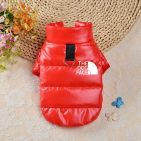 Pet Dog Down Cotton Vest Thick Warm (Option: Red White Small Icon-S)