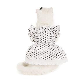 Black And White Polka Dot Dress Dog Princess Cute Skirt (Option: D Black And White Polka Dot-S)