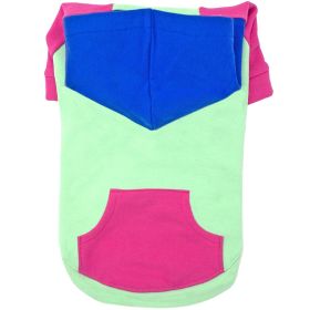 Color-Block Flex Fit Hoodie (Color: Pink on Mint, size: medium)