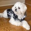 Weekender Dog Sweatshirt Hoodie Black & White Plaid Flannel  NEW 2023