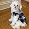 Weekender Dog Sweatshirt Hoodie Black & White Plaid Flannel  NEW 2023