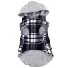 Weekender Dog Sweatshirt Hoodie Black & White Plaid Flannel  NEW 2023