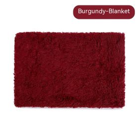 Pet Blanket Dog Bed Cat Winter Thermal Blanket (Option: Wine Red Blanket-XL)