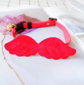 Dogcat Collar Bell Angel Wings Adjustable Collar (Option: Red-L Code)