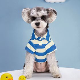 Dog Striped Two Legs Pet Clothes (Option: Blue-2XL)