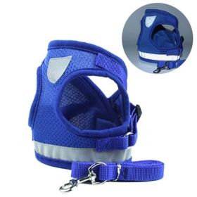 Cross-border Dog Breast Strap Vest Reflective Hand Holding Rope Breathable Pet Supplies Wholesale (Option: Blue-XL)