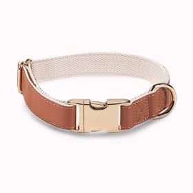 Pet Collar Metal Buckle High Quality All-match (Option: Coffee Golden Necklace-L)