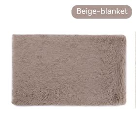 Pet Blanket Dog Bed Cat Winter Thermal Blanket (Option: Beige Brown Blanket-L)