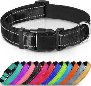 Adjustable Reflective Nylon Webbing Dog Collar (Option: Pink-L)