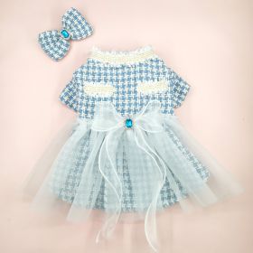 Original New Dog Cat Clothing Tulle Tutu Skirt (Option: S75 Blue-M)