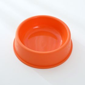 Pet Bowl Plastic Frosted Footprints Dog Cat Feeding Water Bowl Cat Bowl (Option: Large Size-Orange)