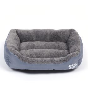 Pet Cushion Mat Square Four Seasons Universal Winter Fleece-lined Warm Dogs And Cats (Option: Gray-XL)