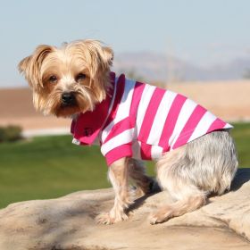 Polos Striped - Pink Yarrow & White (size: X-Small)