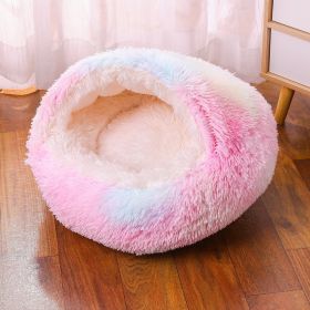 Waterproof Dog Kennel Warm Room Semi Enclosed (Option: Rainbow Color-35cm)