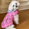 Weekender Dog Sweatshirt Hoodie - Pink and White Plaid Fabric     NEW 2023