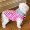 Weekender Dog Sweatshirt Hoodie - Pink and White Plaid Fabric     NEW 2023