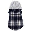 Weekender Dog Sweatshirt Hoodie Black & White Plaid Flannel  NEW 2023