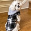 Weekender Dog Sweatshirt Hoodie Black & White Plaid Flannel  NEW 2023